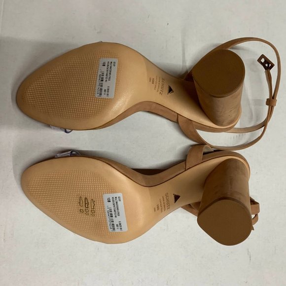 Schutz Geisy Suede Illusion Ankle Strap Block Heel - Picture 7 of 7